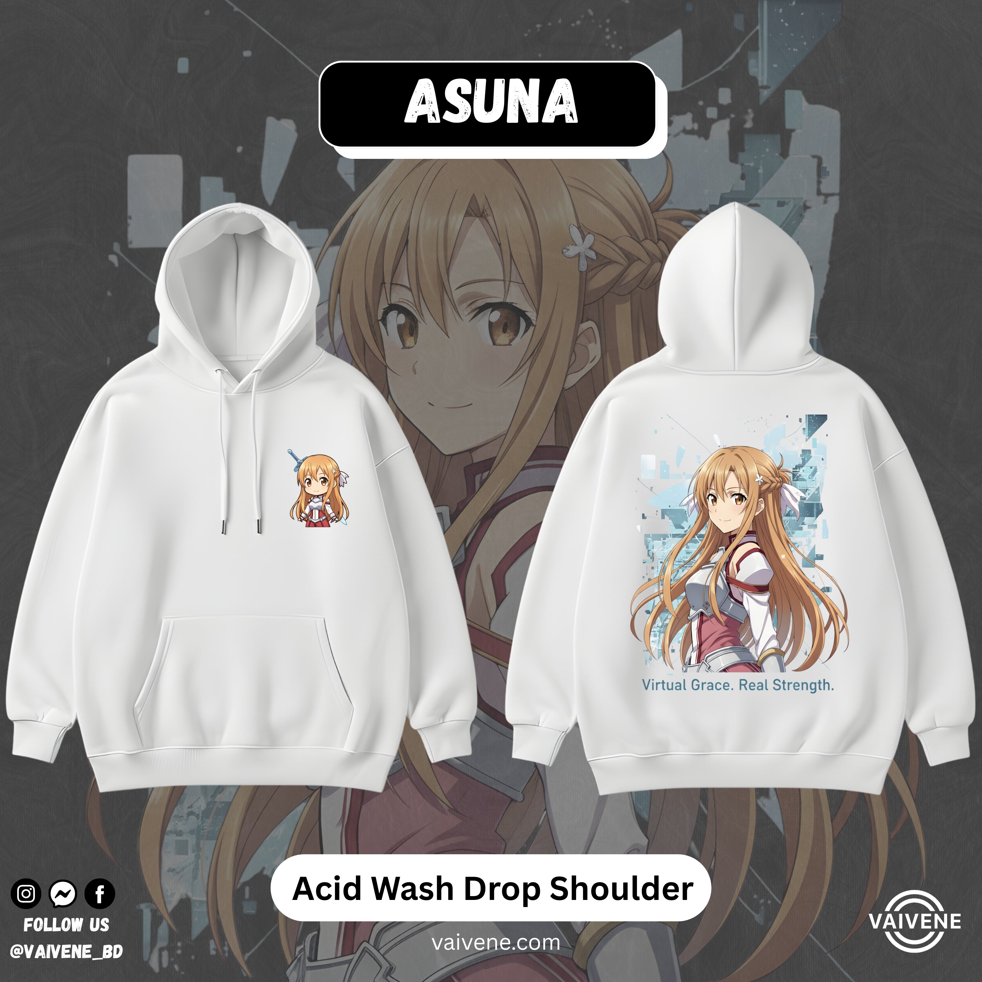 Asuna – Sword Art Online Oversized Drop Hoodie | White Edition