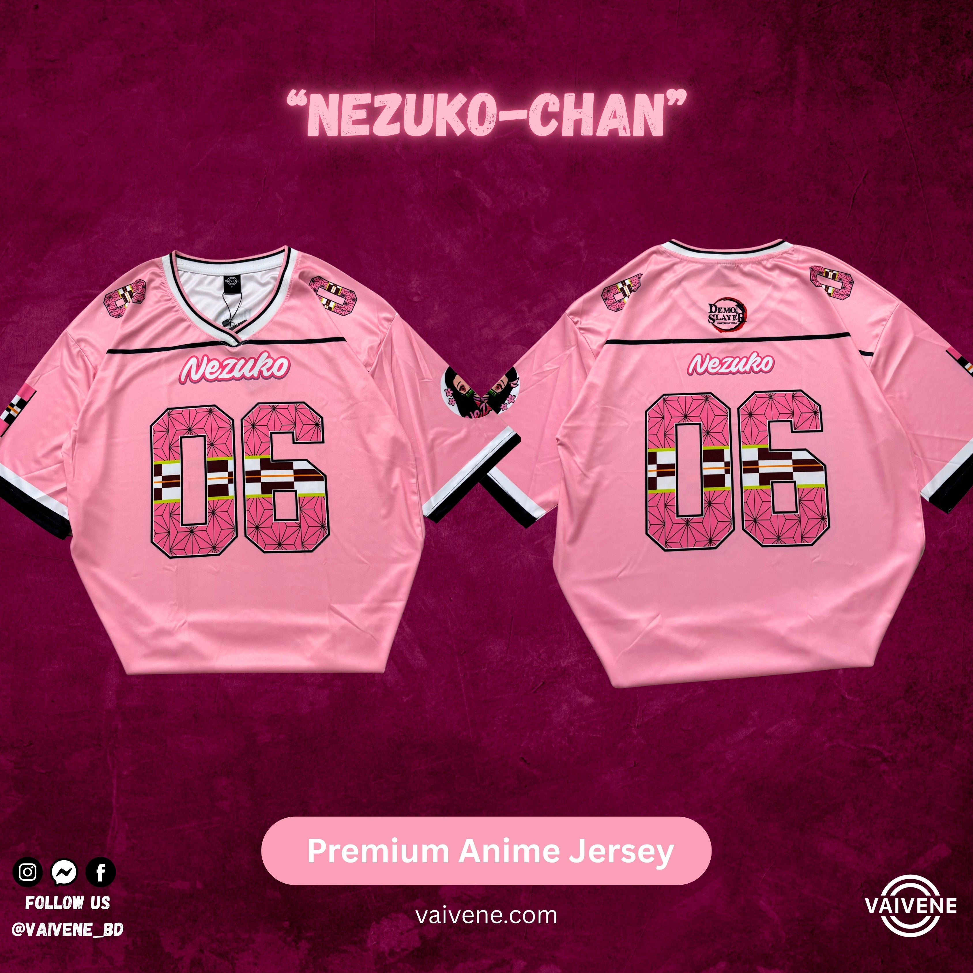 Nezuko Kamado | Premium Anime Jersey – Oversized Streetwear