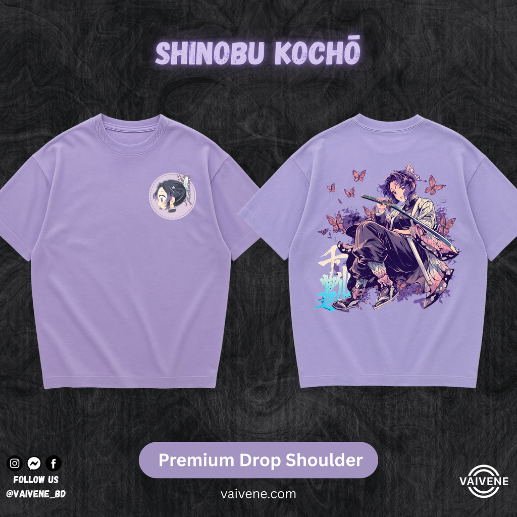 Shinobu Kocho – Demon Slayer | Premium Lycra Oversized Drop Shoulder Tee