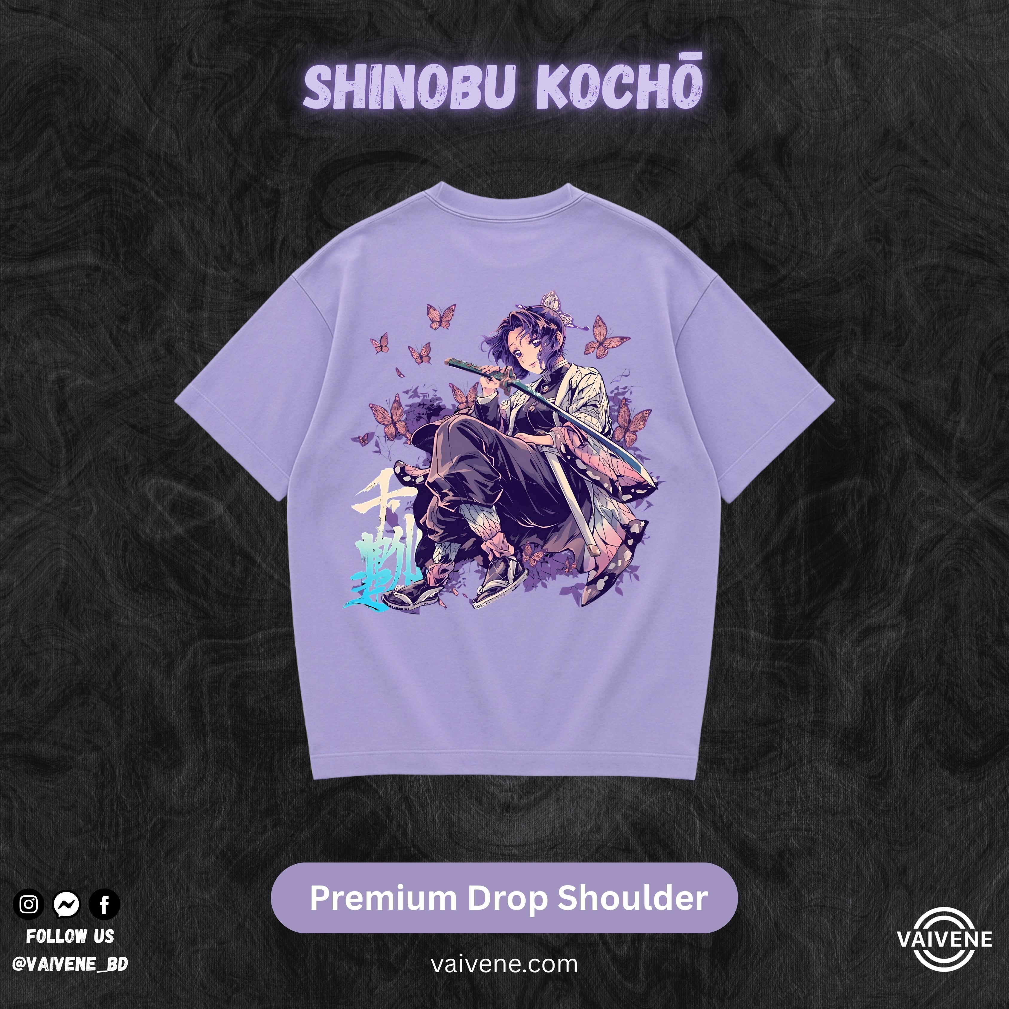 Shinobu Kocho – Demon Slayer | Premium Lycra Oversized Drop Shoulder Tee