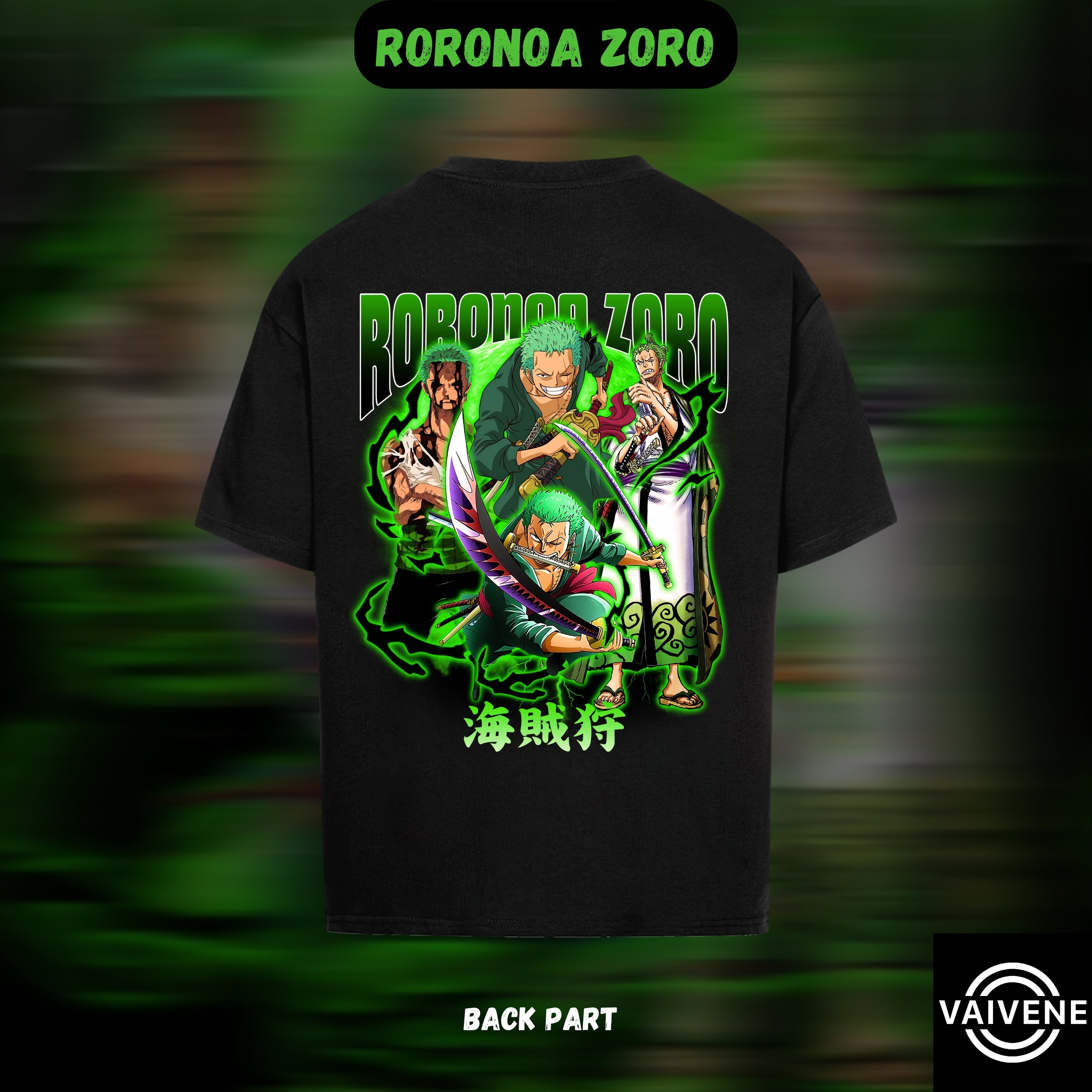 Roronoa Zoro | One Piece | Oversized Drop Shoulder / Half Sleeve T-shirt