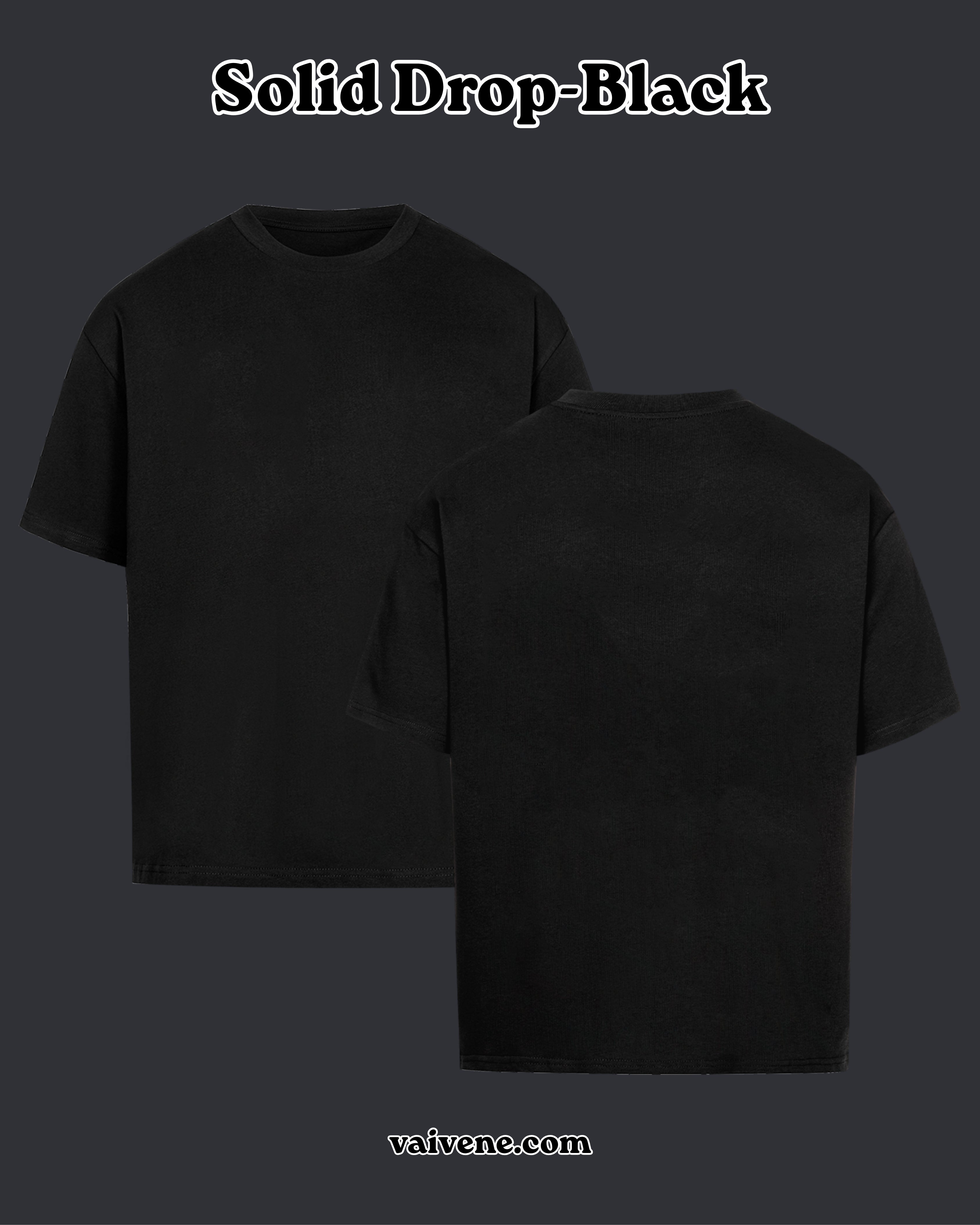 Black Oversized Solid Drop Shoulder T-Shirt | Premium 230 GSM Rare Interlock Cotton