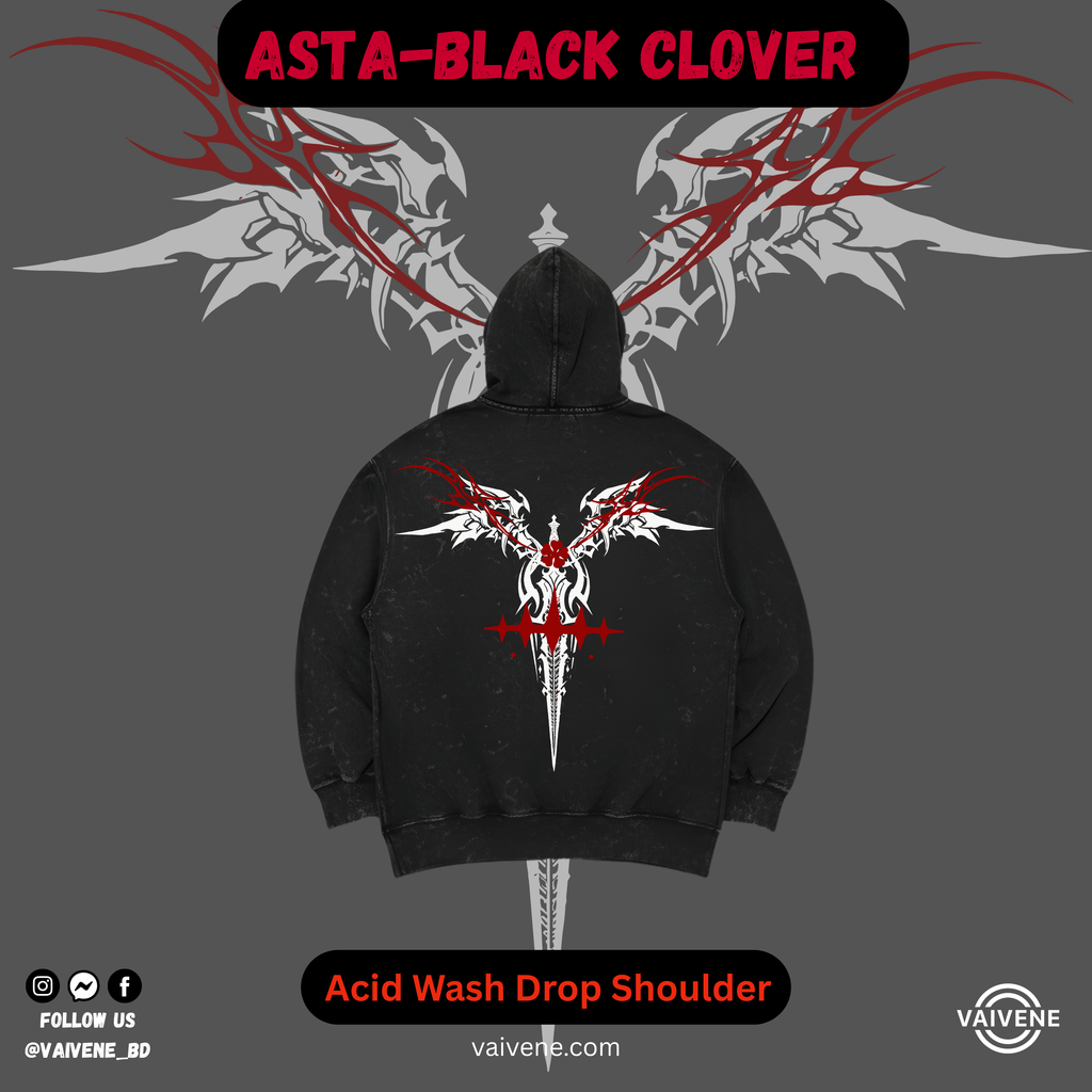 Asta – Devil Union Premium Acid Wash Hoodie | Black Clover Edition